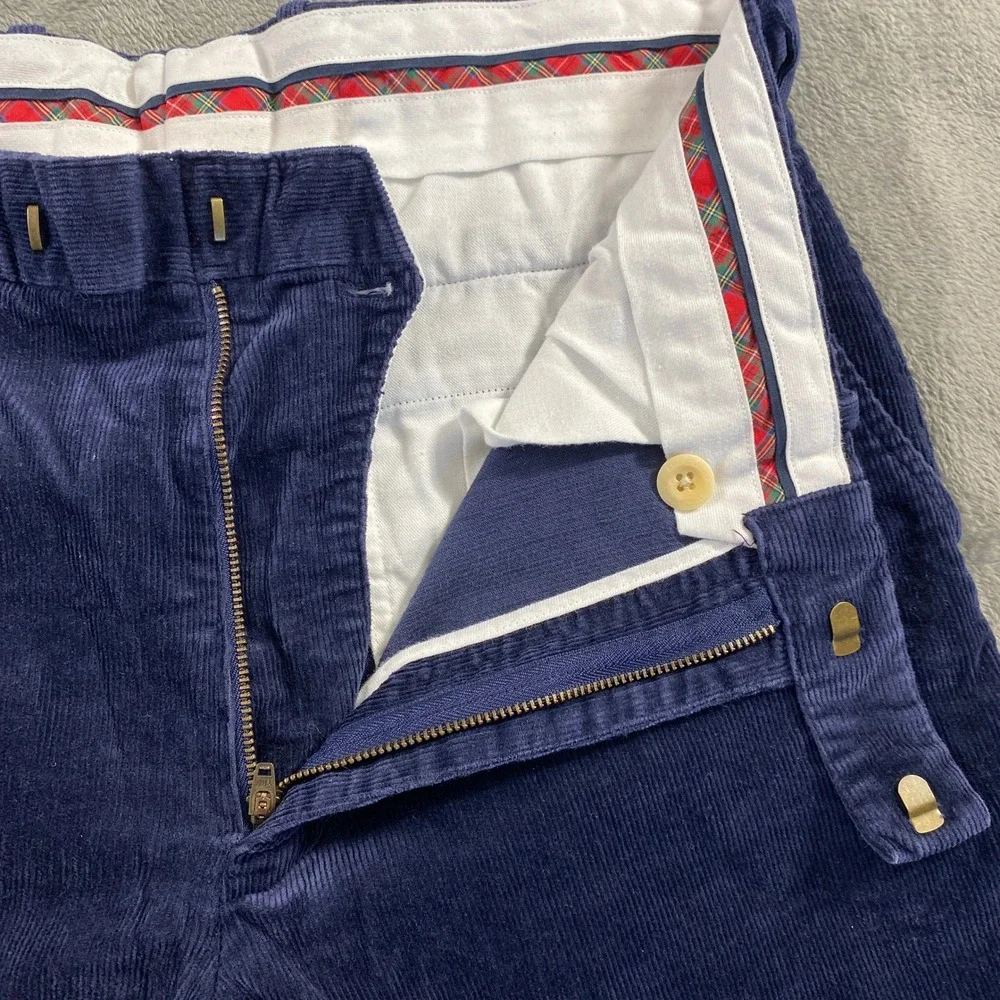 Polo Golf Ralph Lauren Pants Mens 34/30 Navy Blue Corduroy Straight Leg Trousers